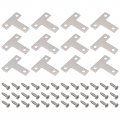 Uxcell T Shape Bracket 40x40x1mm Stainless Steel Flat Repair Plates For Joint Fastener Furniture Construction 24pcs With Screws