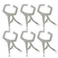 Gxywady 6 Pcs 11 Inch C-clamp Locking Pliers Standard Steel With Swivel Pad For Home Farm And Automotive