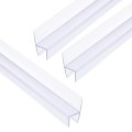 Shower Door Side Seal H-type Sweep For 1 2 Glass 47 Long 15 7 X 3 Pcs Section Segmented Frameless Strip Stop Leaks Clear 