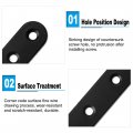 Uxcell 4pcs Straight Bracket Stainless Steel 80x17mm Flat Brace Corner Supporter With Screws For Wood Chair Bookshelf Board