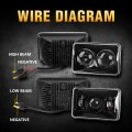 4pcs Dot Approved 60w Rectangular 4x6 Inch Led Headlights H4651 H4652 H4656 H4666 H6545 Headlamps Compatible With Freightliner