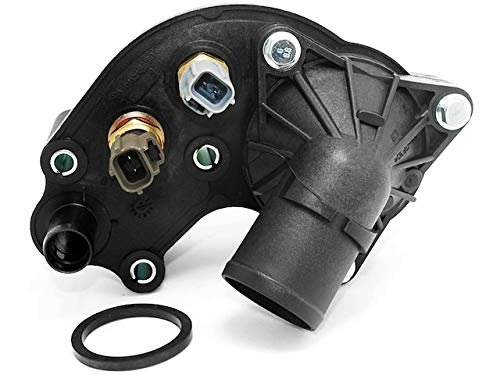 Engine Coolant Thermostat And Housing Assembly Compatible With 1997-2001 Ford Explorer With Thread In Style Ect Sensors Up To 7