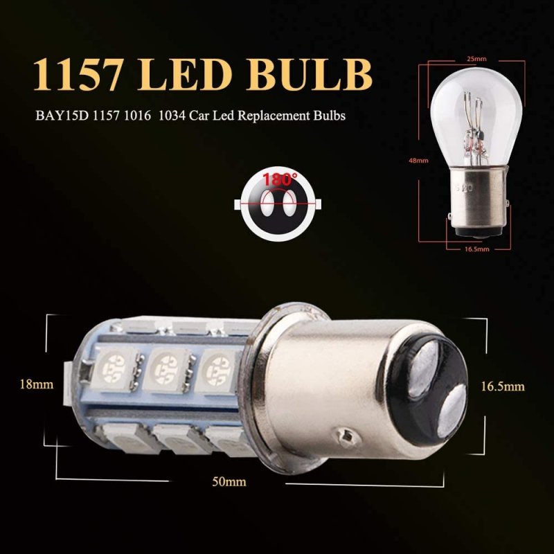 1157 Bay15d Led Light Bulbs Blue 4 Pack For Turn Signal Brake Reverse And Side Marker Lights 12v 18smd Replacement 1016 1034