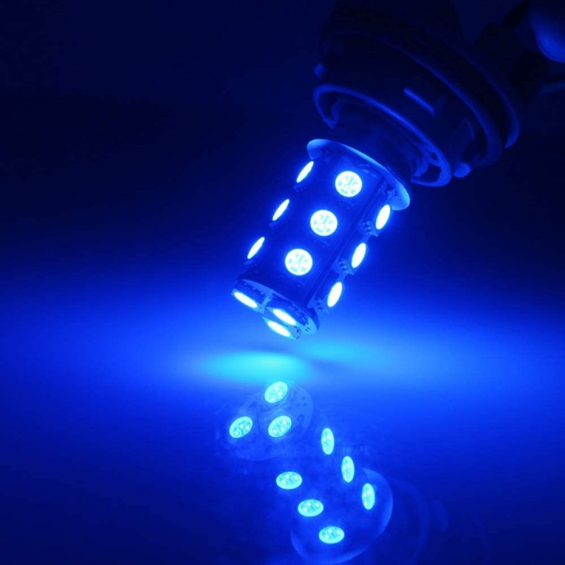 1157 Bay15d Led Light Bulbs Blue 4 Pack For Turn Signal Brake Reverse And Side Marker Lights 12v 18smd Replacement 1016 1034