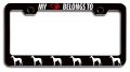 My Heart Belongs To Greyhound Dogs Pets Black Metal License Plate Frame Tag Holder I54 