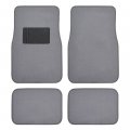 Bdk Premium 4pc Set Of Carpet Floor Mats With Vinyl Safety Heel Pad For Car Truck Suv Coupe Sedan Light Gray Mt-100-lg 