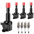 Ignition Coil Pack Spark Plug Fit For 2007 2008 Honda 1 5l 5 L4 Hatchback Base Dx Ex Sport Uf581 Set Of 4