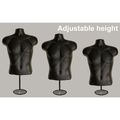Displaytown Mannequin Forms Male And Female Torso With Metal Stand Hook Waist Long Black 