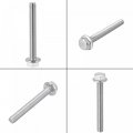 Uxcell M8x65mm Hex Serrated Flange Bolts Screws Metric Thread 304 Stainless Steel 5pcs