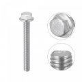 Uxcell M8x65mm Hex Serrated Flange Bolts Screws Metric Thread 304 Stainless Steel 5pcs
