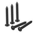 5mm X 40mm Phillips Pan Head Self-tapping Screw 50pcs 304 Stainless Steel Round Wood Full Thread Black 