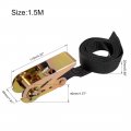 Uxcell Ratchet Tie Down Lashing Strap 1 X 5ft 550lb 250kg Load Polypropylene For Moving Securing Cargo Black