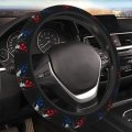 Dominican Republic Flag Butterfly Unisex Steering Wheel Covers 15 Inch Universal Car Protective Accessories