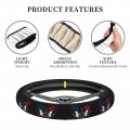 Dominican Republic Flag Butterfly Unisex Steering Wheel Covers 15 Inch Universal Car Protective Accessories