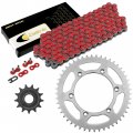 Red Drive Chain And Sprocket Kit For Yamaha Yz250f 2005 To 2009 2012 Includes 13 Tooth Front 49 Rear Sprockets With 120 Link