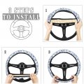 Dujiea Floral Pattern Elastic Stretch Steering Wheel Cover Anti-slip And Durable Car Accessories For Women Men 15 Inch