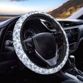 Dujiea Floral Pattern Elastic Stretch Steering Wheel Cover Anti-slip And Durable Car Accessories For Women Men 15 Inch