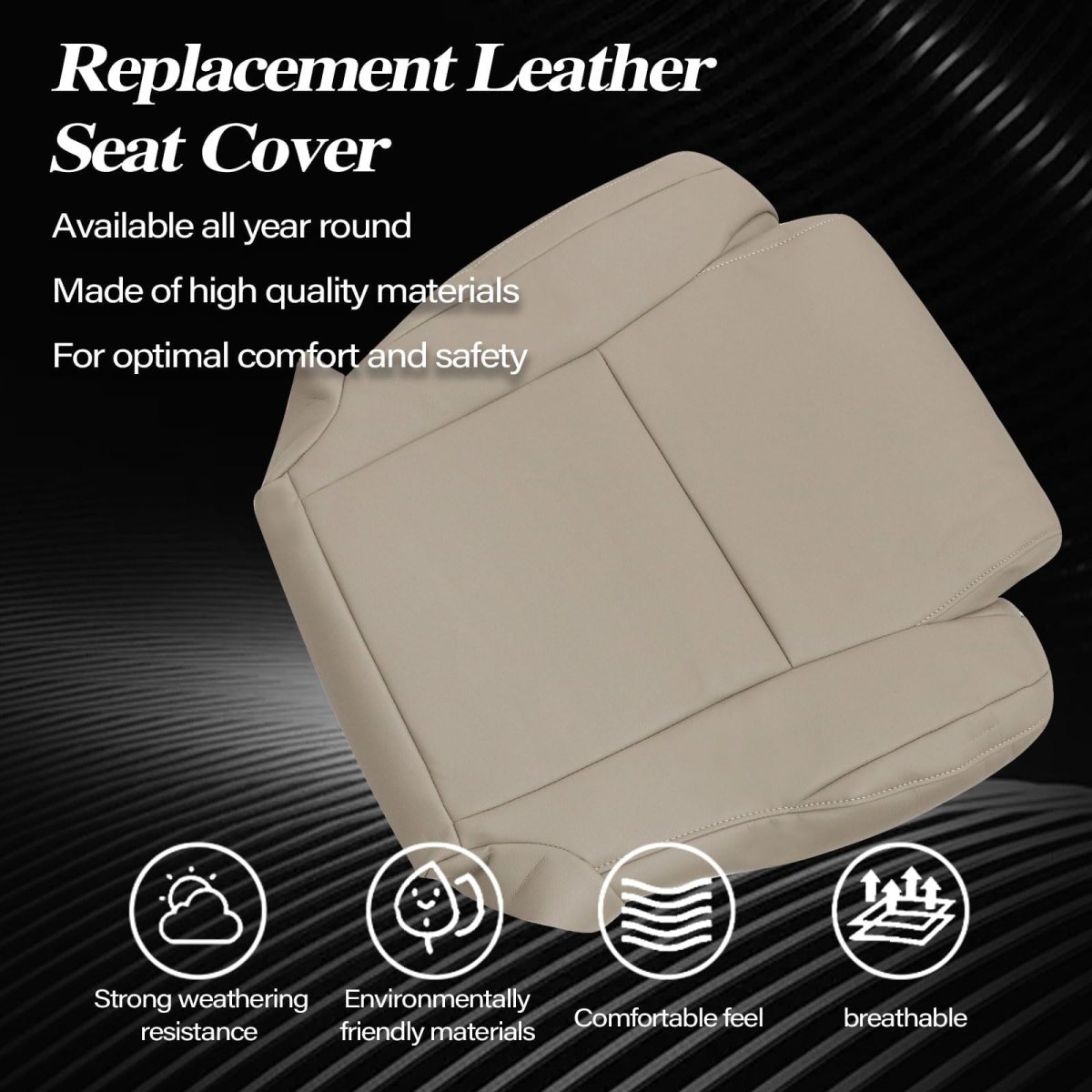 Microfiber Leather Seat Covers For Toyota Tundra Sequoia Sr5 Limited 2007 2013 Driver And Passenger Bottom Top Sand Beige Tan