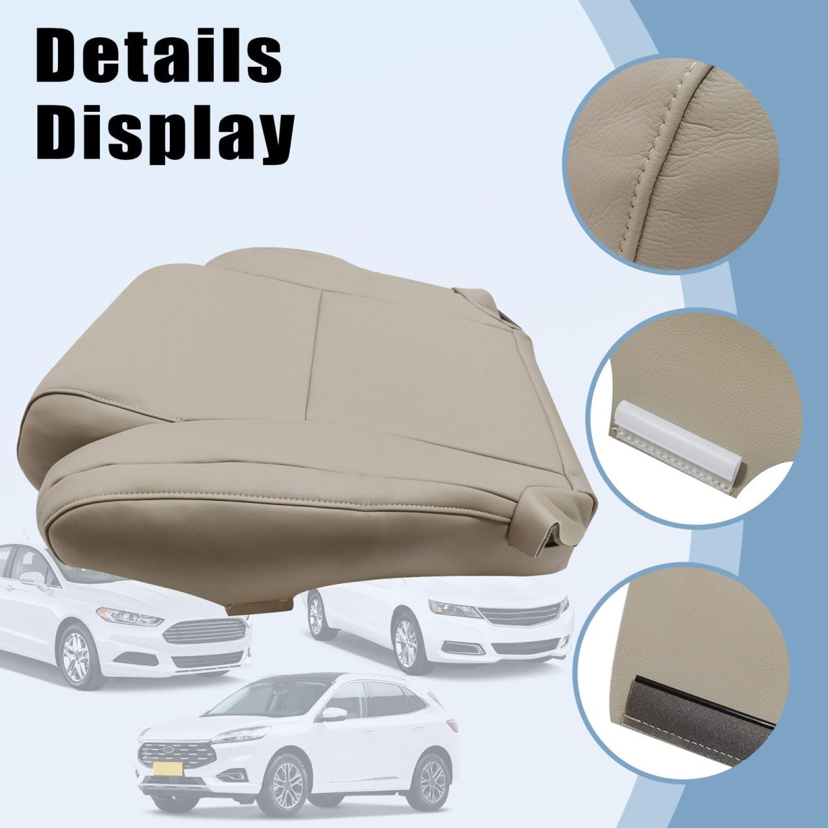 Microfiber Leather Seat Covers For Toyota Tundra Sequoia Sr5 Limited 2007 2013 Driver And Passenger Bottom Top Sand Beige Tan