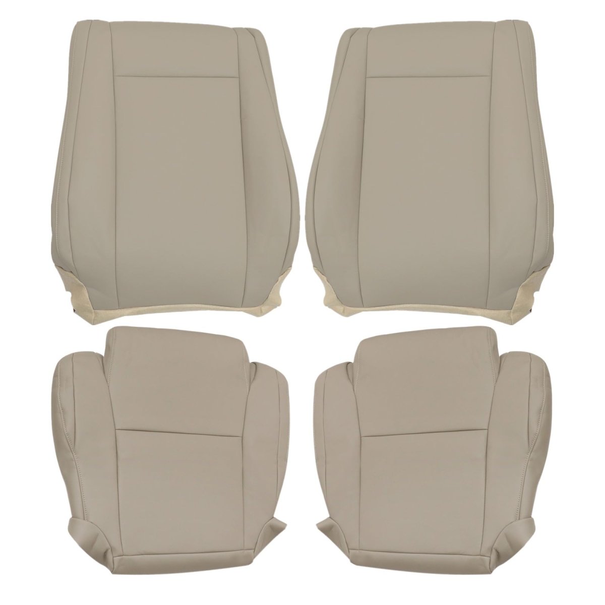 Microfiber Leather Seat Covers For Toyota Tundra Sequoia Sr5 Limited 2007 2013 Driver And Passenger Bottom Top Sand Beige Tan