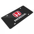 Ipick Image Made For Honda Red Logo Black Carbon Fiber Look Graphic Special Aluminum Metal License Plate