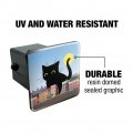 Giant Black Cat Playing With Cars Tow Trailer Hitch Cover Plug Insert