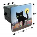 Giant Black Cat Playing With Cars Tow Trailer Hitch Cover Plug Insert