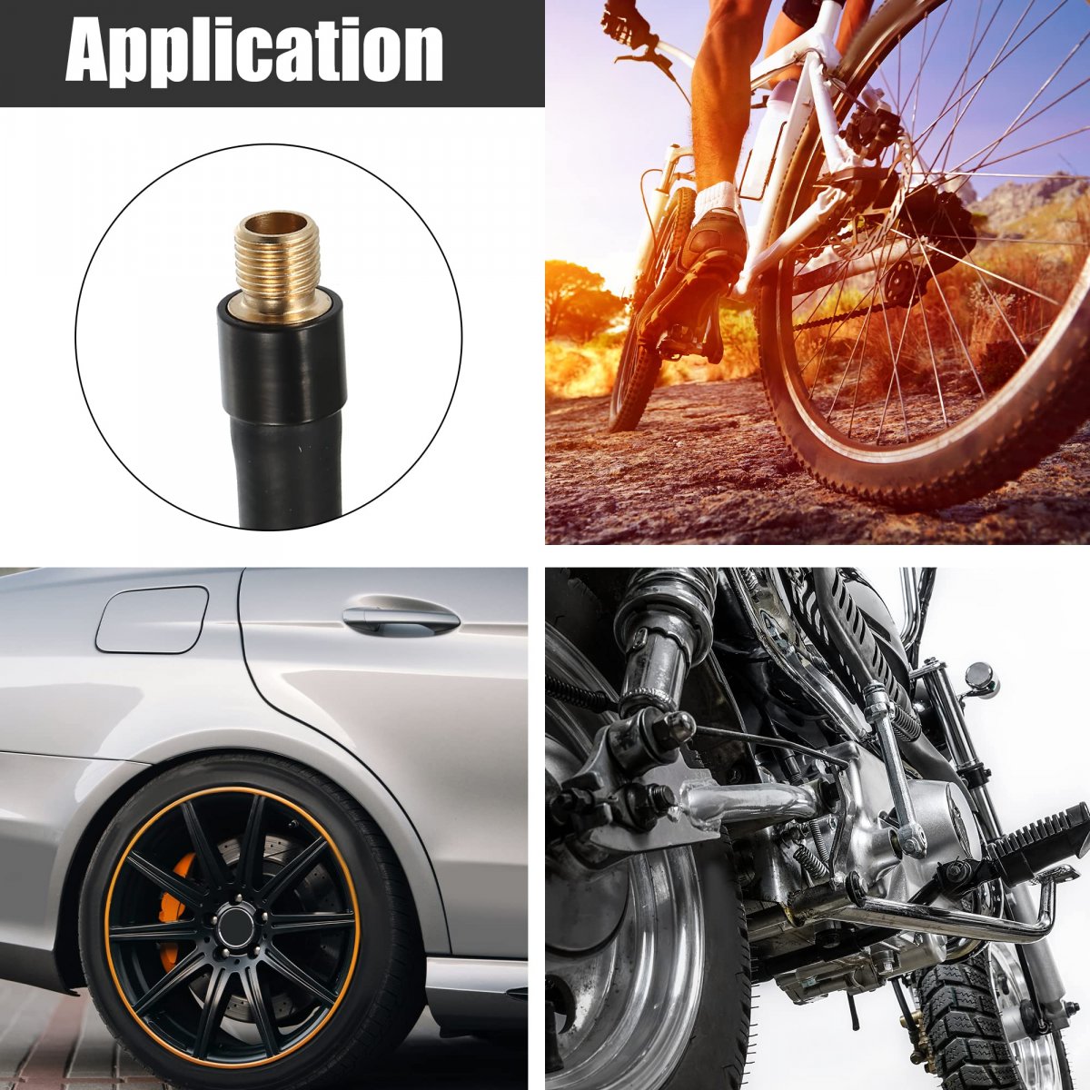 40cm Tire Inflator Extension Hose With Portable Inflatable Pump Connector Chuck Locking Air Tube Valve Connection Pipe For Car