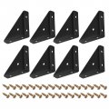 Uxcell 8pcs Angle Corner Brackets 66mm X Cold Rolled Steel Braces Joining Support With Screws For Desk Bed Edge Black