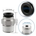 Baomain Fitting 1 4 Pt Male Thread 6mm Push In Joint Pc6-02 Pneumatic Quick Connector Pack Of 10
