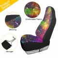 Colorful Universe Nebula Night Starry Sky Rainbow Glittering Galaxy 1 Pc Car Front Seat Covers Non-slip Vehicle Premium Fabric
