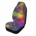 Colorful Universe Nebula Night Starry Sky Rainbow Glittering Galaxy 1 Pc Car Front Seat Covers Non-slip Vehicle Premium Fabric