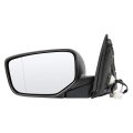 Black Left Side Mirror Fit For 2013-2017 Honda Accord Smooth Glass Manual Folding Flat 