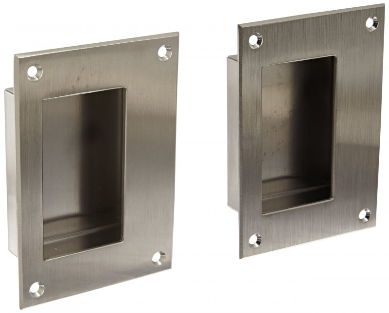 Rockwood 94btb 32d Stainless Steel Flush Pull Set 3-1 2 Width X 5 Height 1-3 4 Depth Satin Finish