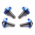 4pcs 6mm Thread Dia Aluminum Alloy Decorative License Plate Bolt Screw For Most Car Motorcycle P N Hkmt215-021 