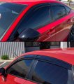 Premium Black Trim Mu Style Smoke Tinted Window Visor Rain Guard Deflector W Clips Compatible For 2022-2024 Honda Civic