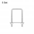 Uxcell Square U-bolts 5 Sets 52mm 2 05 Inner Width 100mm Length M8 304 Stainless Steel U Clamp Bolt With Nuts And Plates For