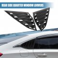 X Autohaux 2pcs Rear Side Quarter Window Louvers For Honda Accord 2018 2019 2020 Cool Exterior Decoration Vent Scoop Louver