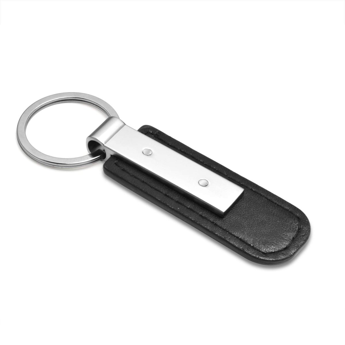 Dodge Durango Black Pu Leather Strap Silver Metal Bar Key Chain Official Licensed