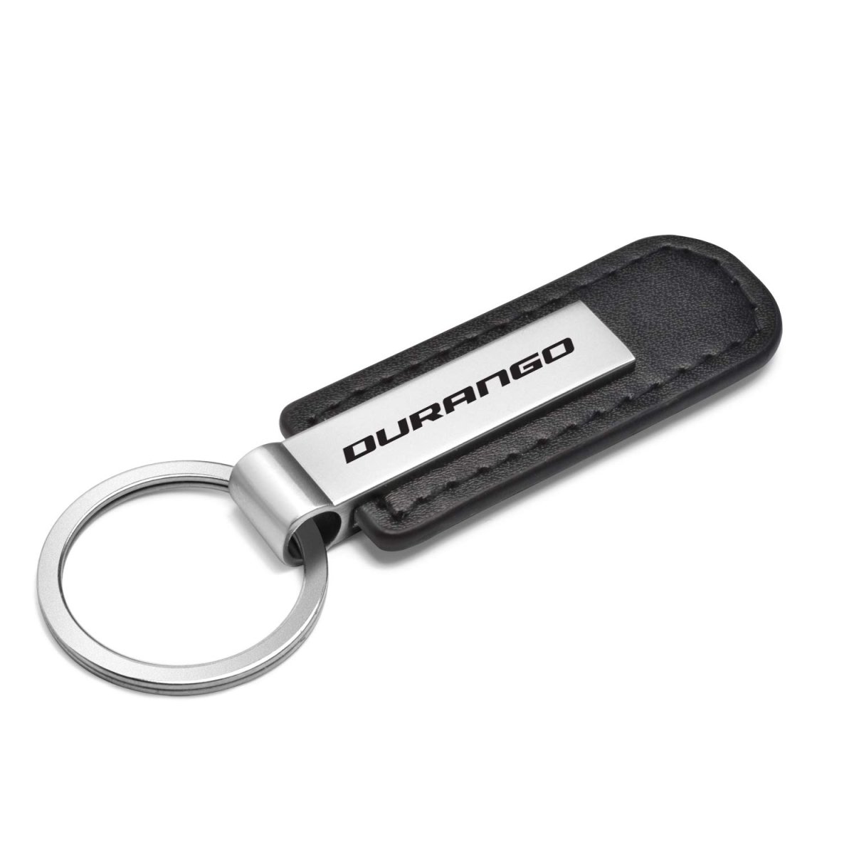 Dodge Durango Black Pu Leather Strap Silver Metal Bar Key Chain Official Licensed