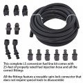 Waltyotur 6an 25 Feet 3 8 Complete Ls Fuel Injection Line Fitting Adapter Kit W 13pcs Push Lock Swivel Hose Ends