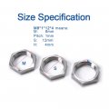 Sineky 5pcs Lot 304 Stainless Steel Hex Lock Nut Pipe Fitting M8 M10 M12 M14 M16 M18 M20 M22 M24 M25- M40 Pitch 1mm 1 5mm