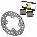Caltric Front Brake Disc Rotor Compatible With Honda Rancher 420 Trx420fm 4x4 2014 2015 2016 2017 2018 2019 2020 2021 2022 Pads
