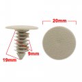 Uxcell 100pcs Khaki Plastic Door Fender Bumper Push Rivets Clip 9mm For Auto Car