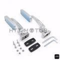Httmt 2 X Cnc Machined Aluminum Anti-glare Glass Motorbike Rearview Mirrors 6mm Thread