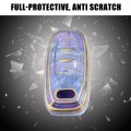 Uxcell 1pcs Key Fob Remote Control Cover Case 3 Button Full Protection Tpu Shell Purple For Audi A6 2012-2018