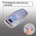Uxcell 1pcs Key Fob Remote Control Cover Case 3 Button Full Protection Tpu Shell Purple For Audi A6 2012-2018