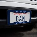 Wolf Silhouette Running Snow Scenery License Plate Tag Frame