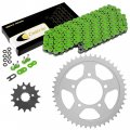 Caltric Green O-ring Drive Chain Sprockets Kit Compatible With Suzuki Gsf600s Gsf-600s Bandit 600 2000-2003