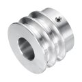 V-type Pulley 18mm Bore 40mm Outer Dia Double Groove Aluminum Alloy For Motor Shaft Drilling Machine 6mm 1 4 Pu Shape Belt 